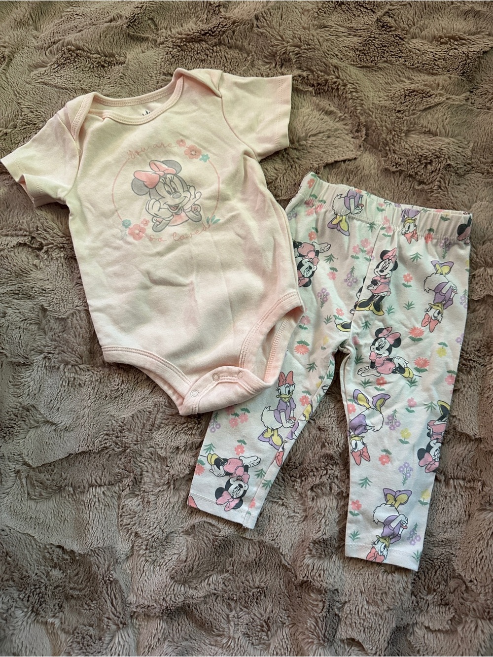 Disney Baby Pink and Cream Minnie & Daisy Two-Piece Set